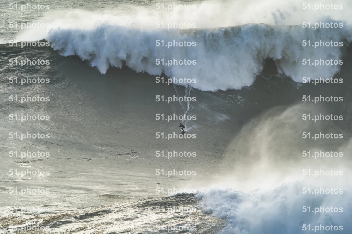 Surfing shot by Lars Van der Veen in Praia Norte